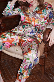 Forest Garden Print Long Sleeve Two-Piece Lounge Set
