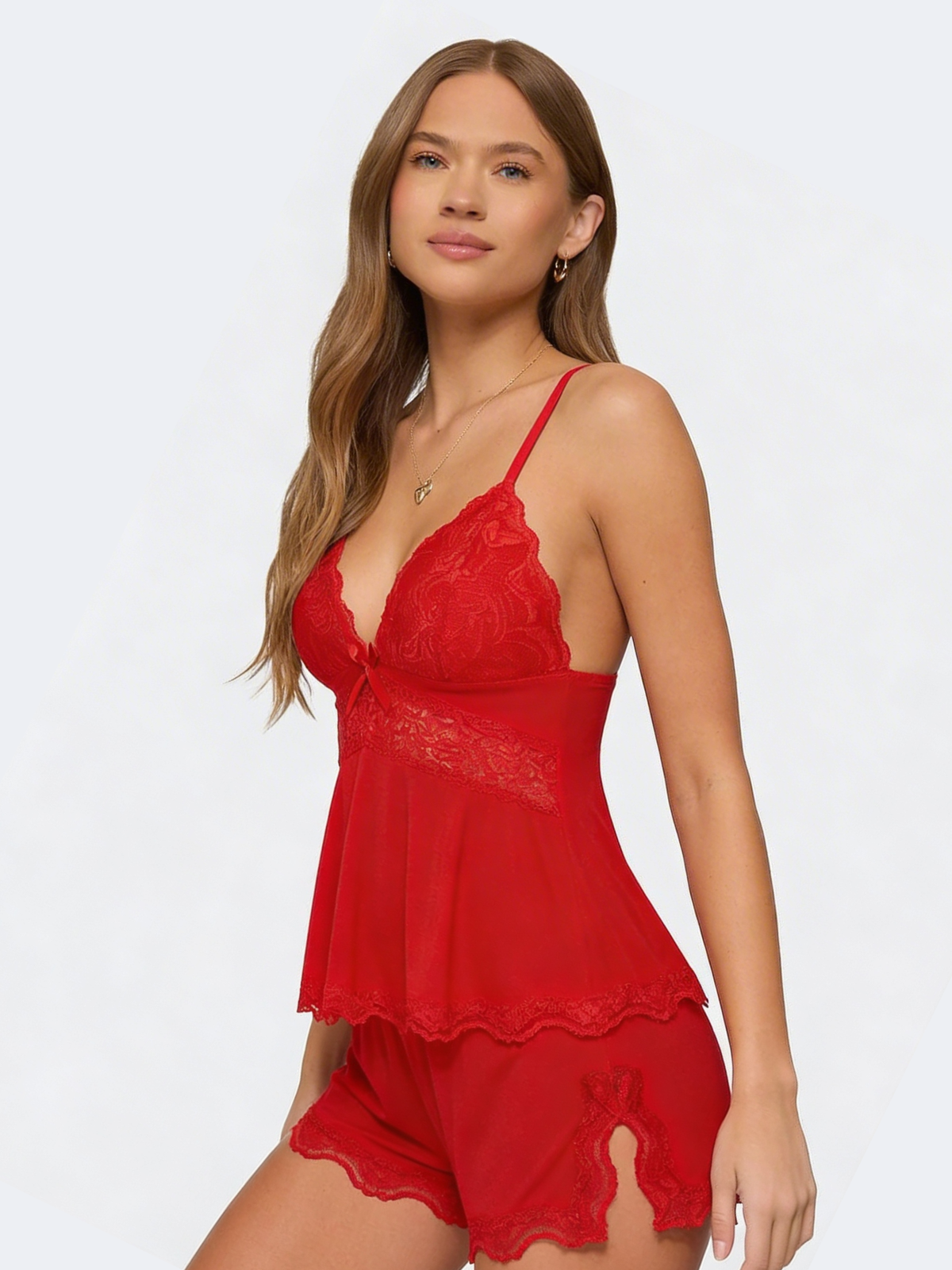 Lace-Trim Cami & Shorts Pajama Set