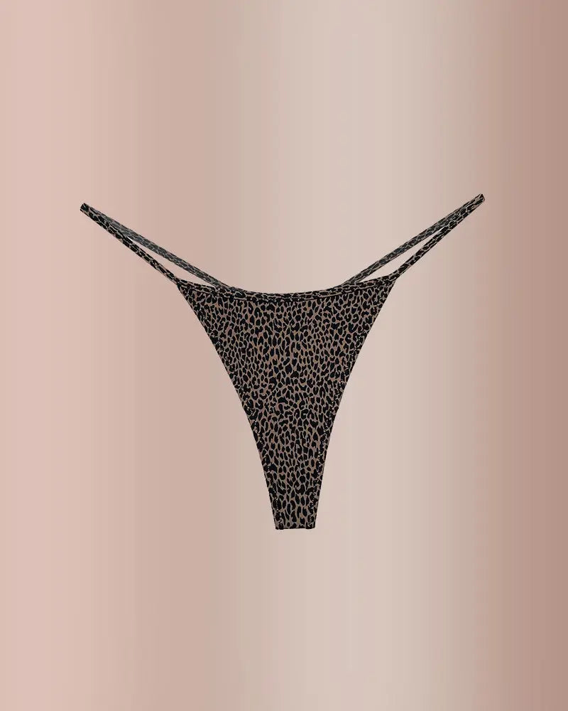 Animal Print Thong Underwear – Ice Silk Thin Strap