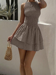 Women's Casual Fashion Sleeveless Short Dress, Perfect for Daily Wear, Ladies' Comfortable and Stylish Summer Clothing