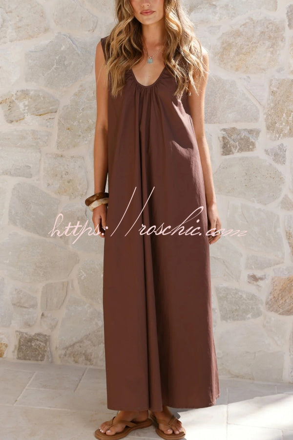 Sleeveless Loose Maxi Dress for Vacation & Casual Wear