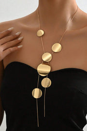 Gold & Silver Hollow Geometric Round Necklace