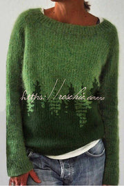 Color Block Crew Neck Pullover Sweater – Loose Fit