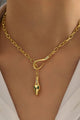 Colier vintage Ouroboros cu strasuri din aliaj de metal