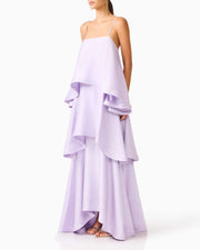 Three-Layer Ruffle Maxi Dress