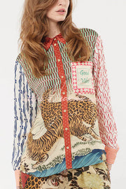 Tiger Print Long Sleeve Shirt and Pants Set – Loose Fit