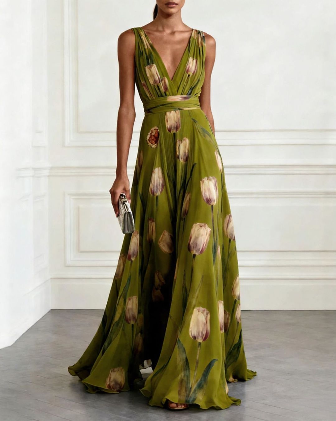 Romantic Tulip Maxi Dress