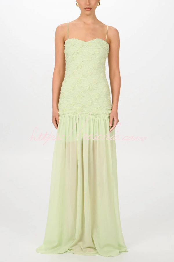 Floral Chiffon Strapless Maxi Dress – Off Shoulder Party Gown