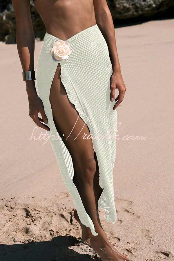 Strappy Bikini Set with Floral Maxi Cover-Up Skirt