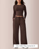 Women's 2-Piece Lounge Pajama Set with Wide-Leg Pants