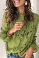Top in pizzo con maniche a tromba – Camicetta casual dalla vestibilità ampia