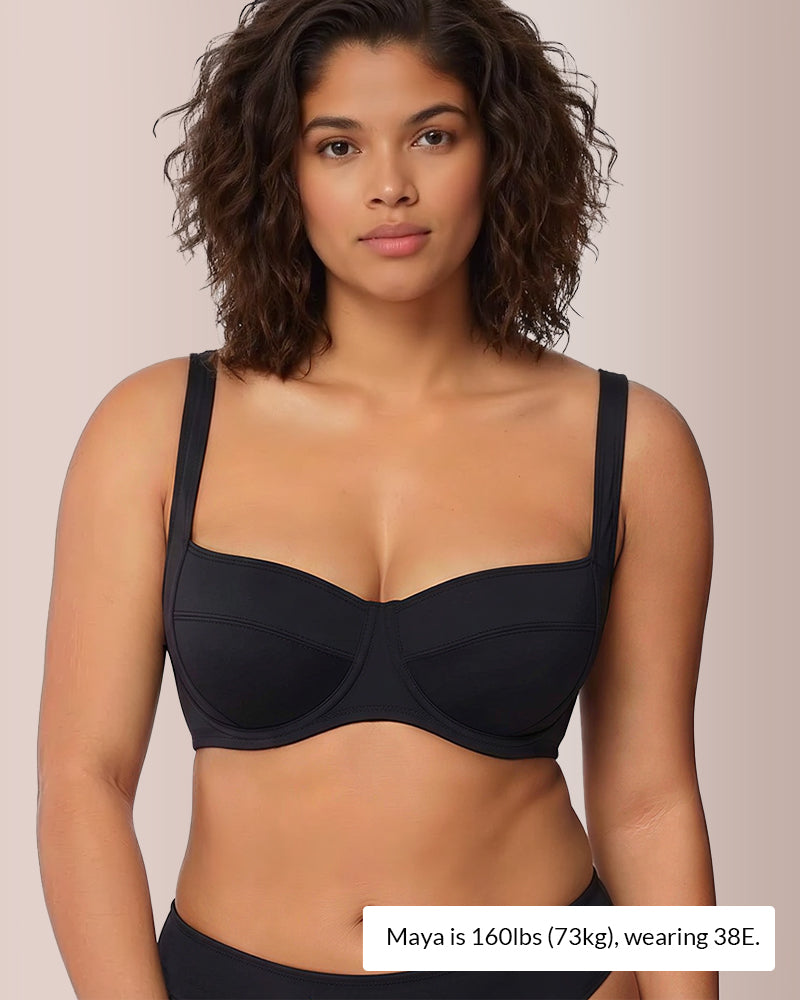 Plus Size Unlined Balconette Bra with Underwire Support