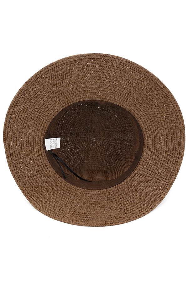Pearl Embellished Braided Beach Sun Hat