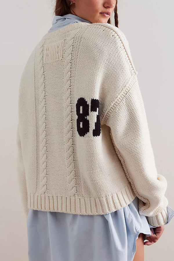 Digital Jacquard Loose Knit Sweater – Long Sleeve