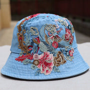 Embroidered Denim Bucket Hat | Ethnic Style