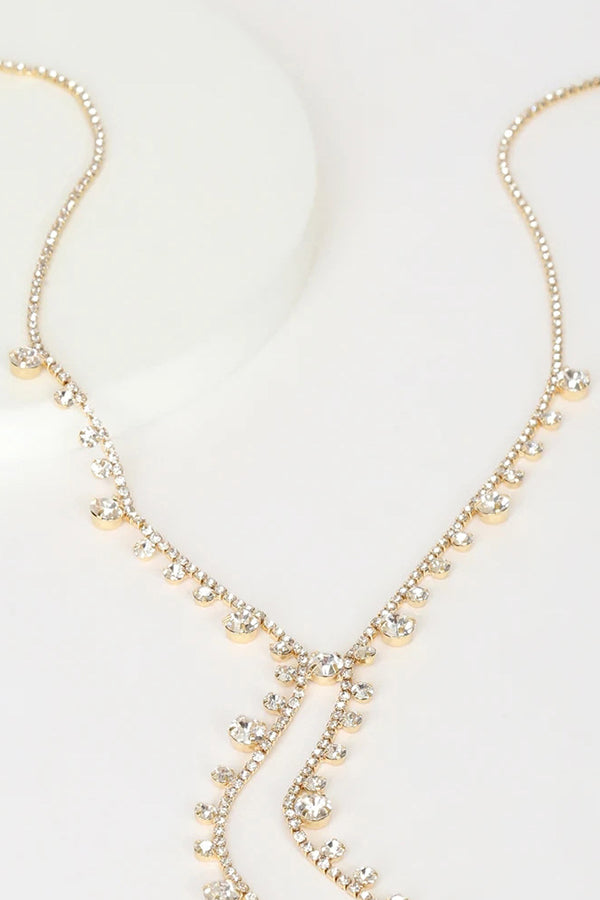 Irregular Full Diamond Statement Necklace