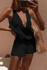 Knit Vest & Stretch Shorts Set – V-Neck Sleeveless