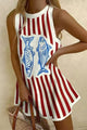 Striped Sleeveless Mini Dress – Loose Fit Resort Vacation
