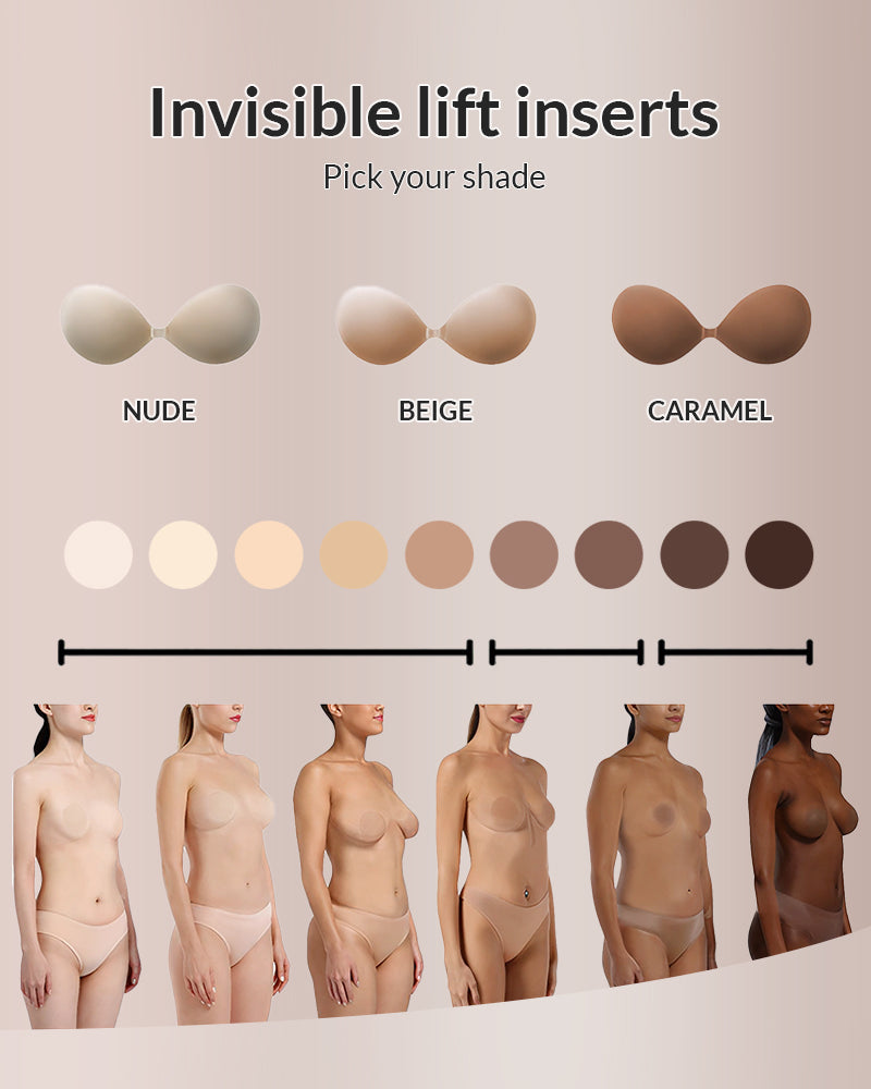 Front Closure Adhesive Invisible Bra, Strapless Silicone