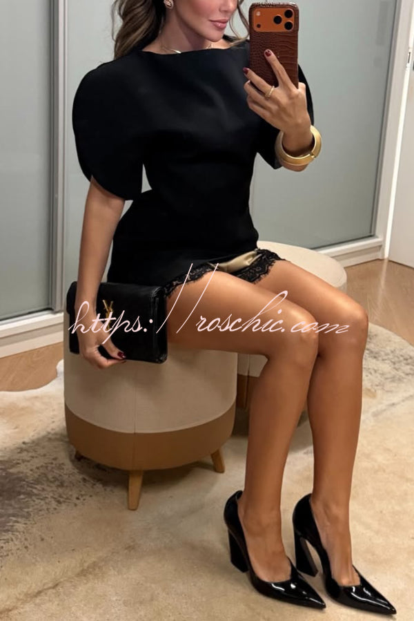 Puff Sleeve Asymmetrical Top | Loose Fit Vacation Blouse