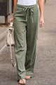 Linen Blend Stretch Waist Ankle Pants – Loose Fit