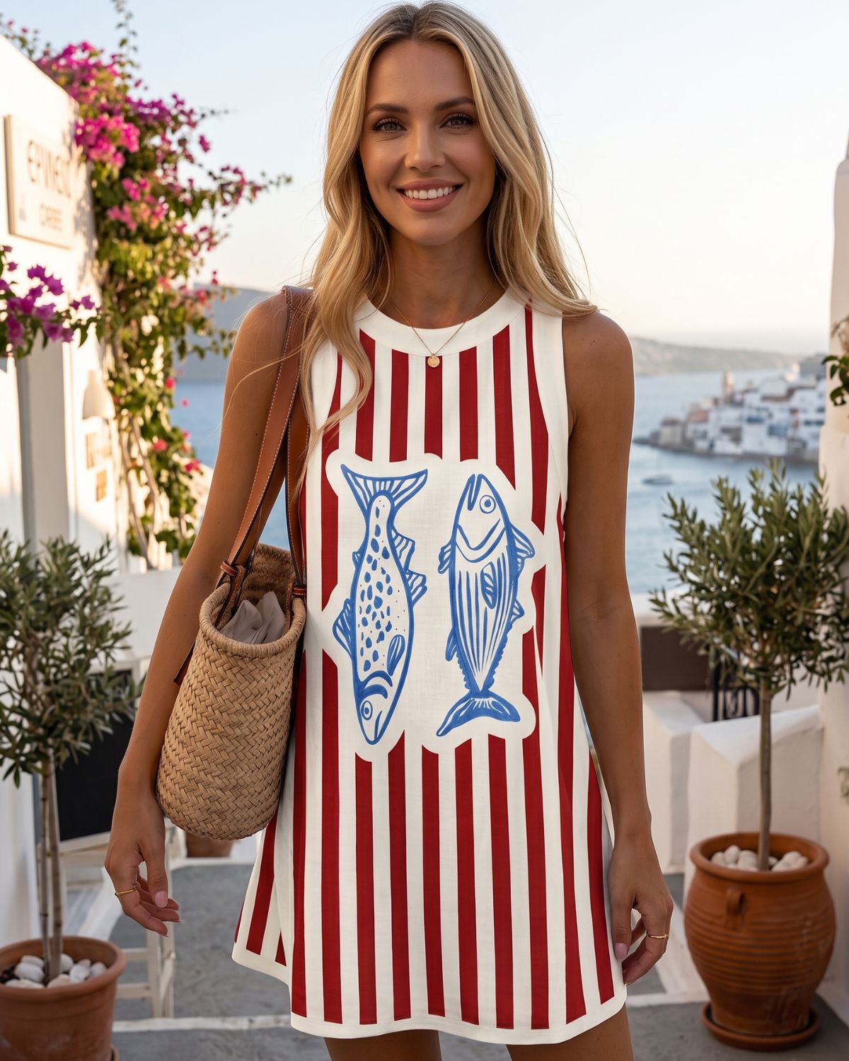 Summer Printed Sleeveless Beach Dress