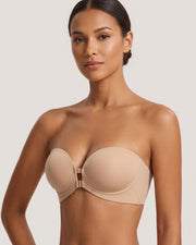 Double Front-Closure Strapless Bra