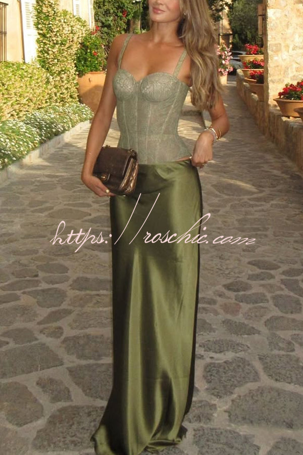Lace Corset Bodysuit with Sweetheart Neck and Lace-Up Back