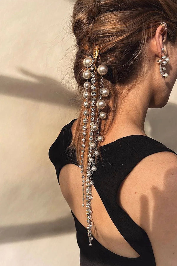Rhinestone Snake Chain Hair Accessory for Special Occasions