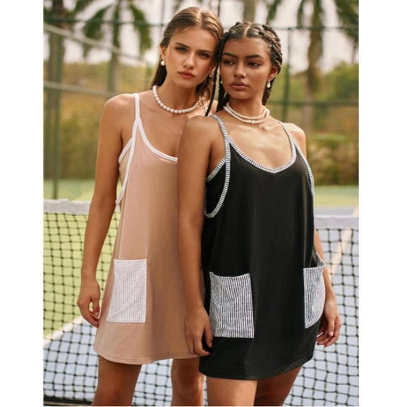 Imily Bela Women's Summer Mini Dress Casual Workout Tennis Dress with Shorts Sleeveless Althletic Dresses