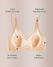 Seamless Wireless Push-Up Bra with Bunny Ear Cups