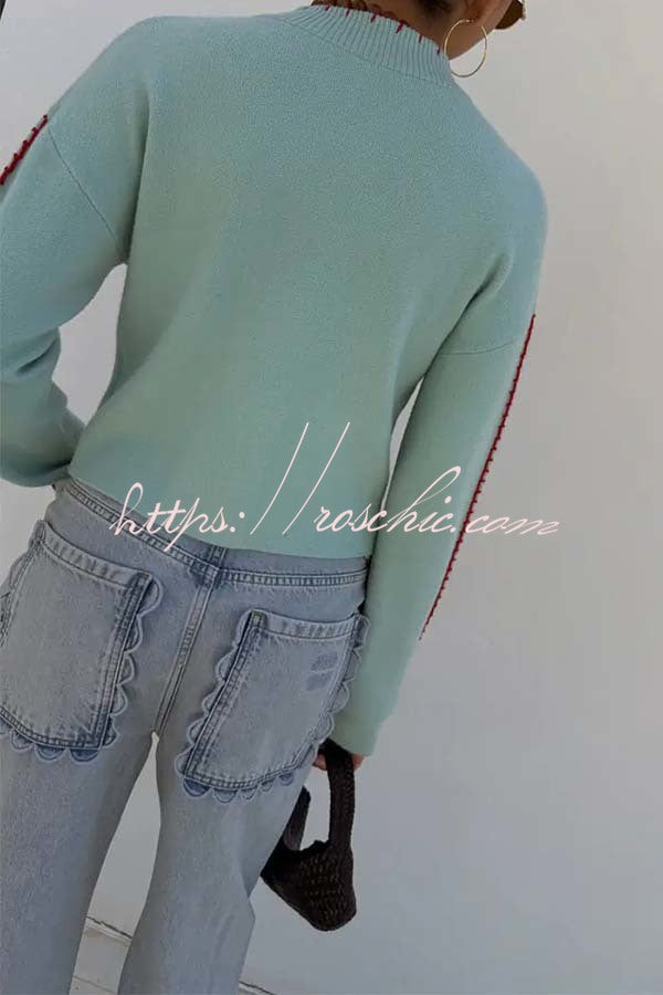 Octopus Graphic Knit Cardigan – Loose Fit Button-Up Sweater