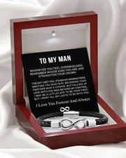 Men's Braided Leather Bracelet with Gift Box