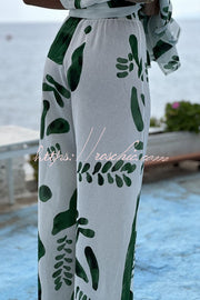 Doodle Print Sleeveless Midi Top & Pants Set – Loose Fit