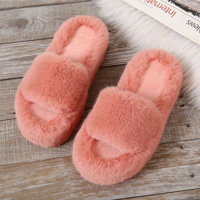 Plush Thick Sole Slippers for Women – Loose Fit Home Shoes