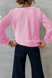 Satin Cowl Drape Neck Blouse – Long Sleeve Loose Fit Top