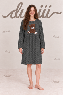 Duniii Original Teddy Bear Fleece Nightdress