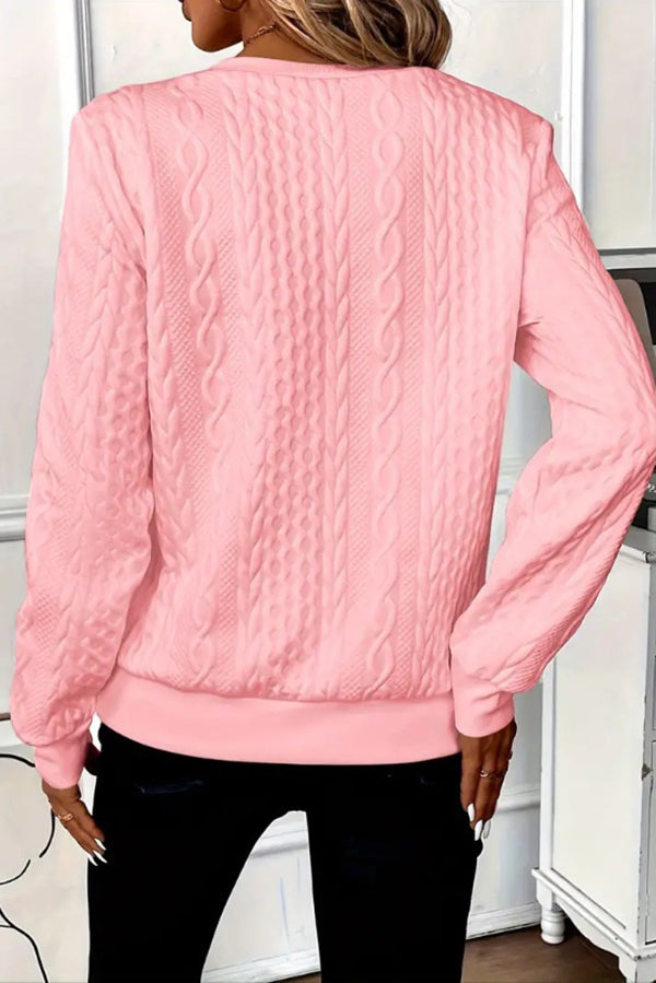 Women's Casual Zip-Up Sweatshirt with Round Neck