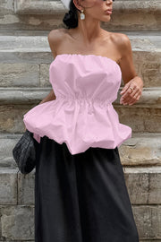 Off-Shoulder Strapless Top with Elastic Waist | Vacation Style