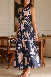 Printed One-Shoulder Maxi Dress – Vacation Casual Style
