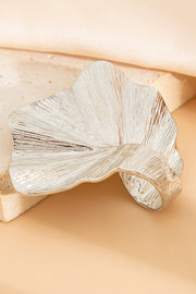 Bague en alliage en forme de feuille de Ginkgo en or et argent
