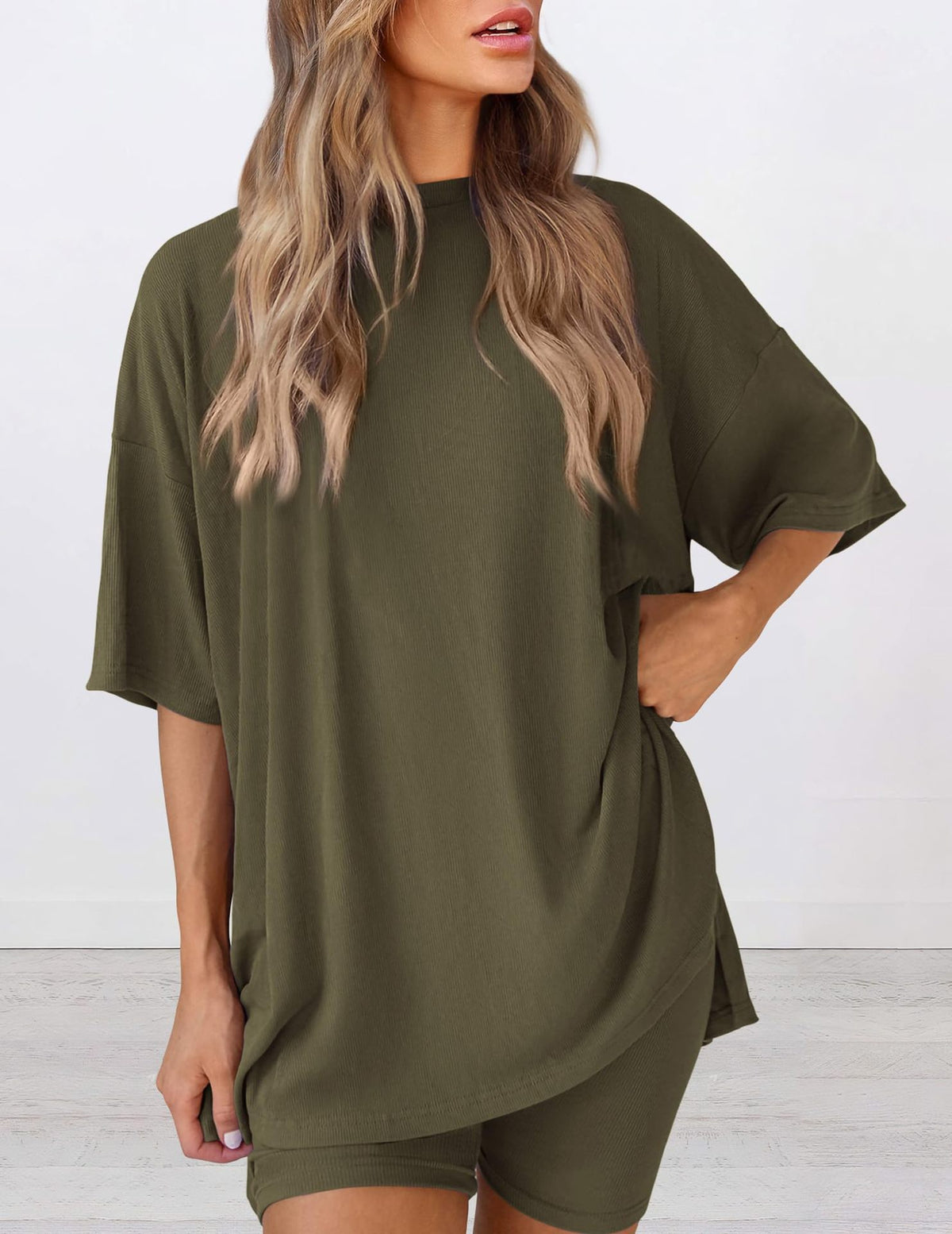 Duniii Oversized Tee & Biker Shorts Lounge Set