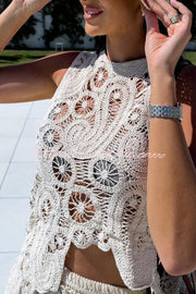 Crochet Lace Tank Top with Irregular Hem | Loose Boho Fit