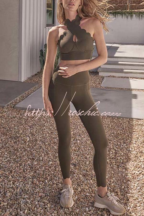 High Waist Slim Fit Yoga Leggings – Ankle Length
