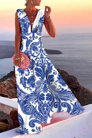 V-Neck Sleeveless Maxi Dress for Party & Vacation