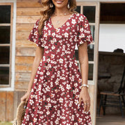ZEAGOO Women's Summer Dress Casual Swing Floral Ruffle Short Sleeve Sundresses Beach Mini A-line Shift Dress with Pockets summerwins
