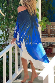 Floral Printed One Shoulder Maxi Dress – Loose Fit