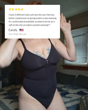 Seamless Heart-Neck Thong Bodysuit with Built-In Shaping