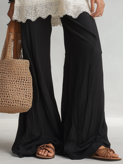 Lace-Hem Sleeveless Tunic & Wide-Leg Pants Set