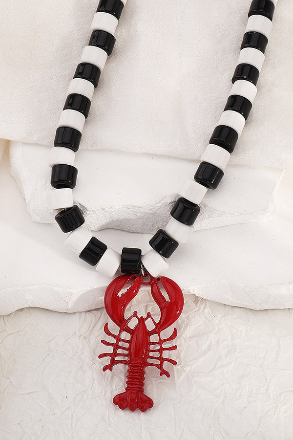 Lobster Crayfish Charm Earrings and Necklace Set